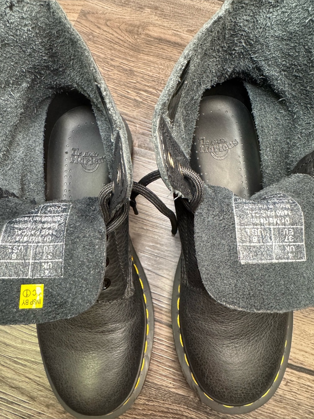 Dr Martens 1460 Pascal Virginia Boots Womens 6 Black Leather 8 Eye Combat - Picture 14 of 15